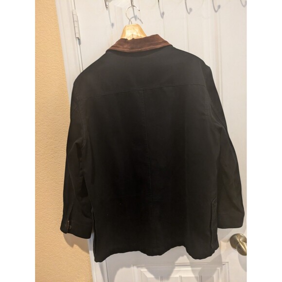 Ralph Lauren L Hunting Jacket Black RRL Utility Polo Leather Chore Western - Picture 7 of 11